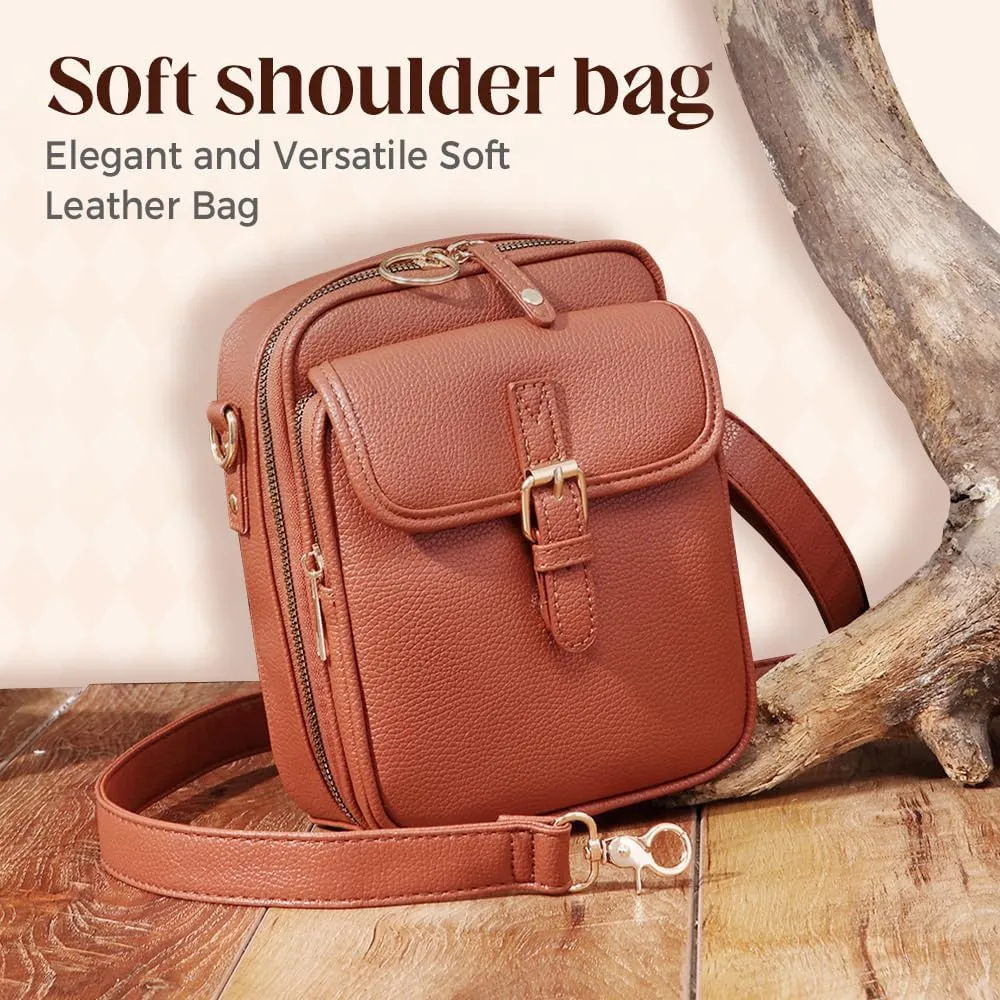 Urvashi Crossbody Leather Bag, Womens Large Capacity Sling Bag Crossbody, Minimalist Versatile Women's Casual Bag