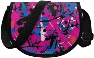 Uskorhein Fractal Butterfly Lotus Graffiti Hippie Dog Nylon Crescent Crossbody Bag for Women Men Mini Messenger Satchel Bag