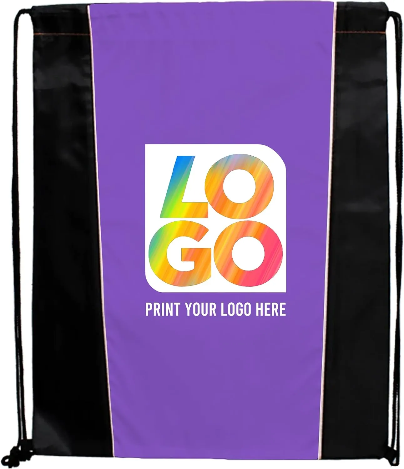 USMG Custom Two Tone Drawstring Tote Bags - Multicolor Imprint for Marketing & Events