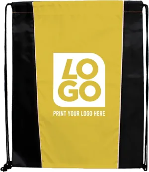 USMG Custom Two-Tone Drawstring Tote Bags - Single Color Imprint for Promotions, Gifts, & Events