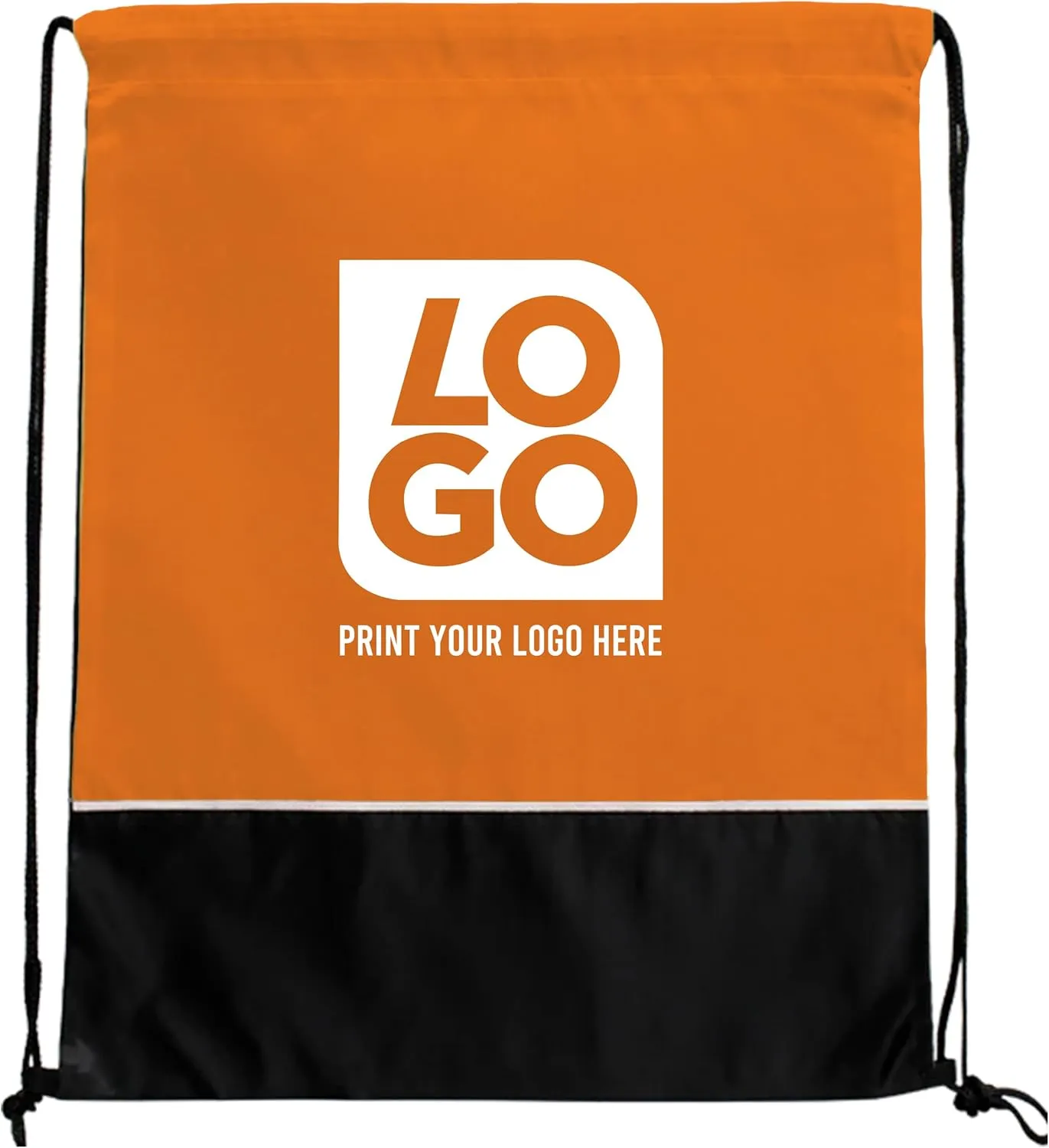 USMG Two Tone Classic Drawstring Tote Bags with Single Color Imprint for Marketing & Events