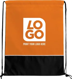 USMG Two Tone Classic Drawstring Tote Bags with Single Color Imprint for Marketing & Events