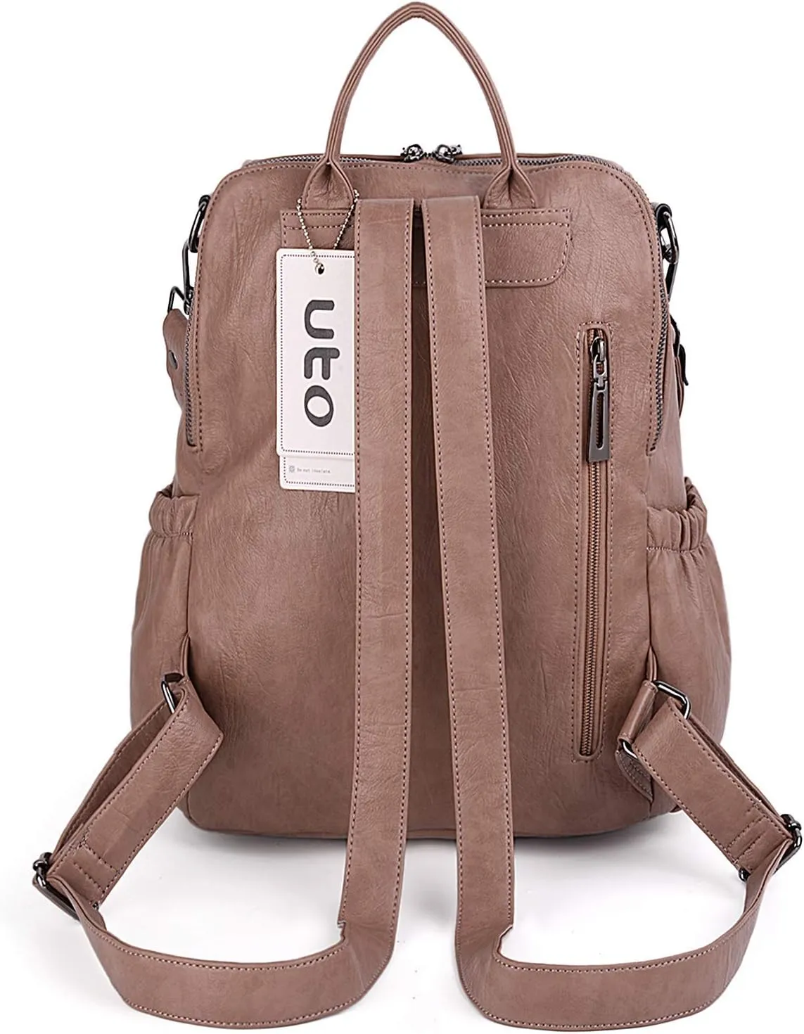UTO Women Backpack Purse Leather Vegan Ladies Fashion Designer Rucksack Convertible Travel Shoulder Bag with Tassel