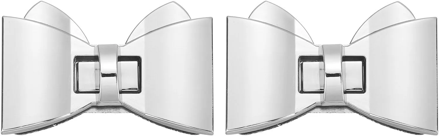 uxcell 2Pcs Twist Turn Lock Clasp, 2.36" x 1.5" Closures Lock Fasteners for Purse Aluminum Alloy Bowknot Bag Closure Clip Hardware Accessories for DIY Handbag Craft, Silver