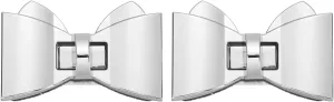 uxcell 2Pcs Twist Turn Lock Clasp, 2.36" x 1.5" Closures Lock Fasteners for Purse Aluminum Alloy Bowknot Bag Closure Clip Hardware Accessories for DIY Handbag Craft, Silver