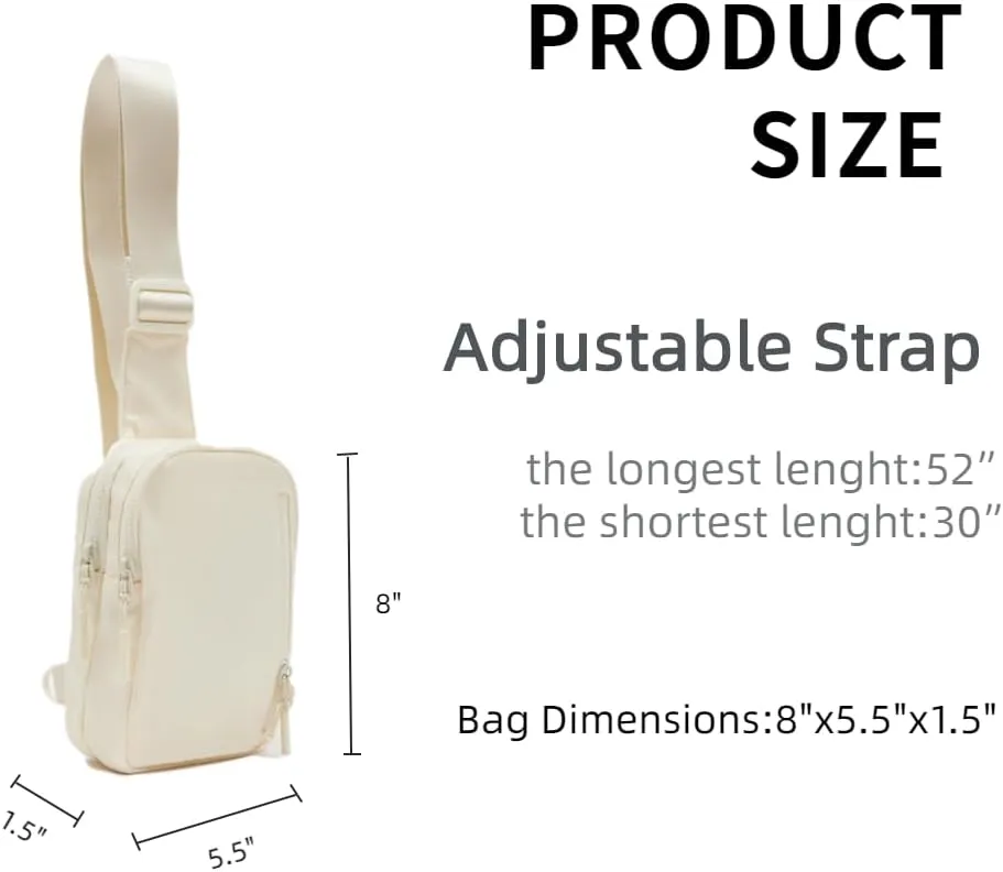 VAKAER Small Crossbody Bag Purse Women‘s Sling Bag Daypack Backpack with Convertible Adjustable Strap for Travel Hiking (Beige)