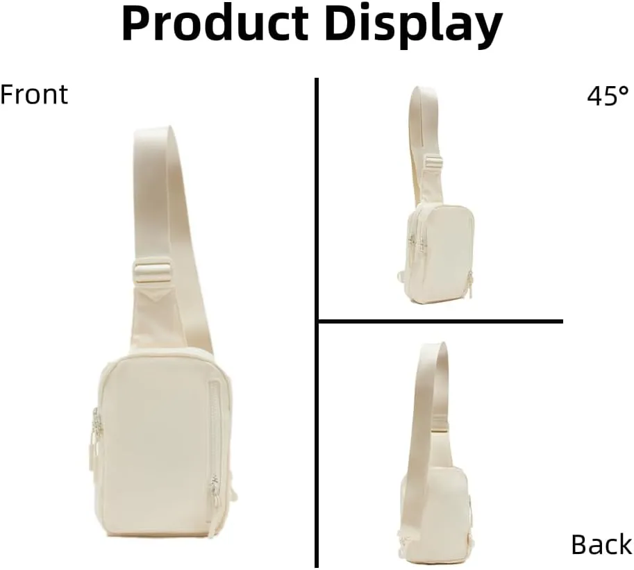 VAKAER Small Crossbody Bag Purse Women‘s Sling Bag Daypack Backpack with Convertible Adjustable Strap for Travel Hiking (Beige)