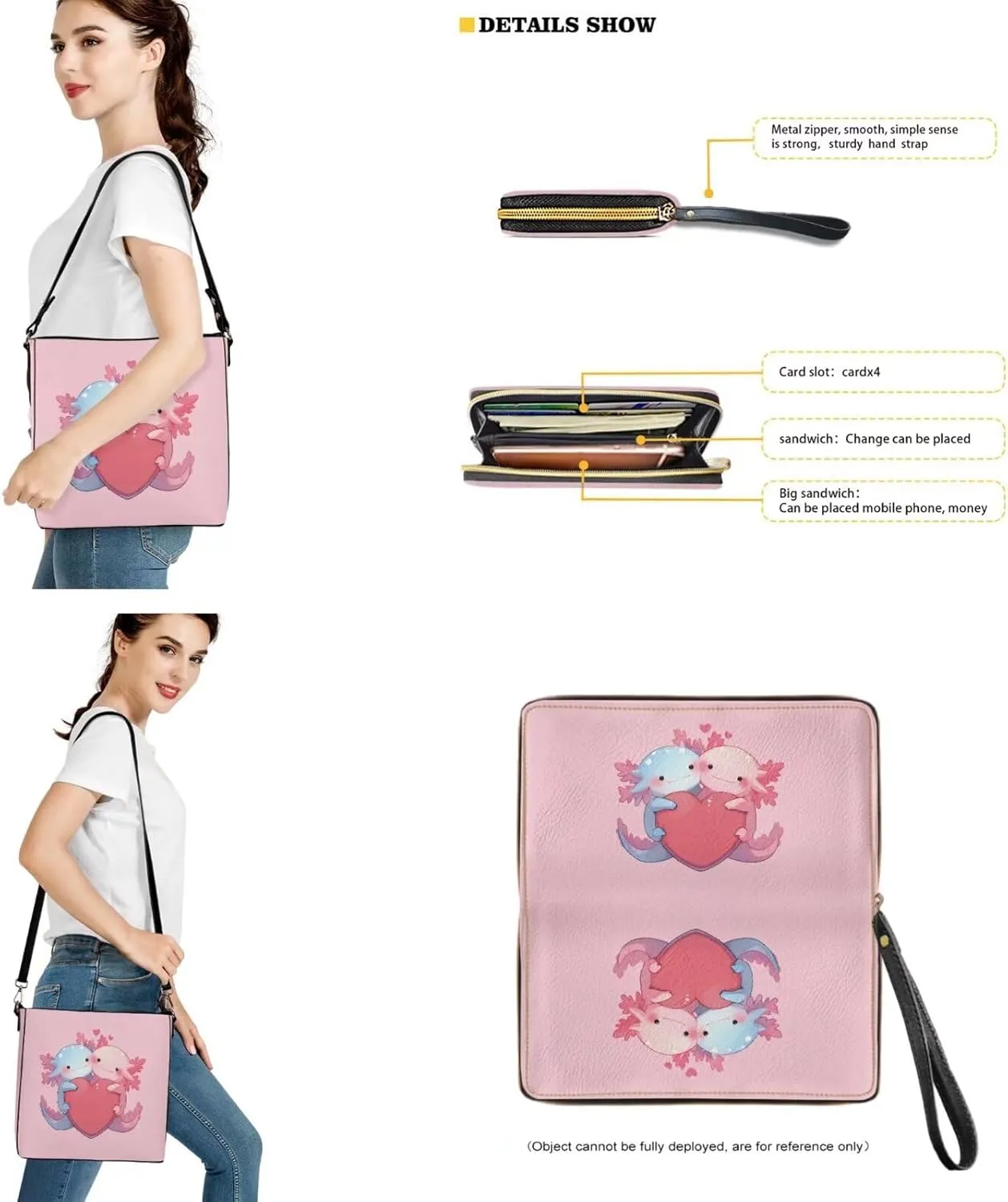 Valentine Bucket Crossbody Bags Set for Women Girls, Leather Bucket Tote Bag Satchel Purse Gift for Wife Girlfriend