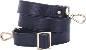 VanEnjoy Full Grain Leather Adjustable Replacement Strap Cross Body Bag Purse (Black-Gold Buckles)