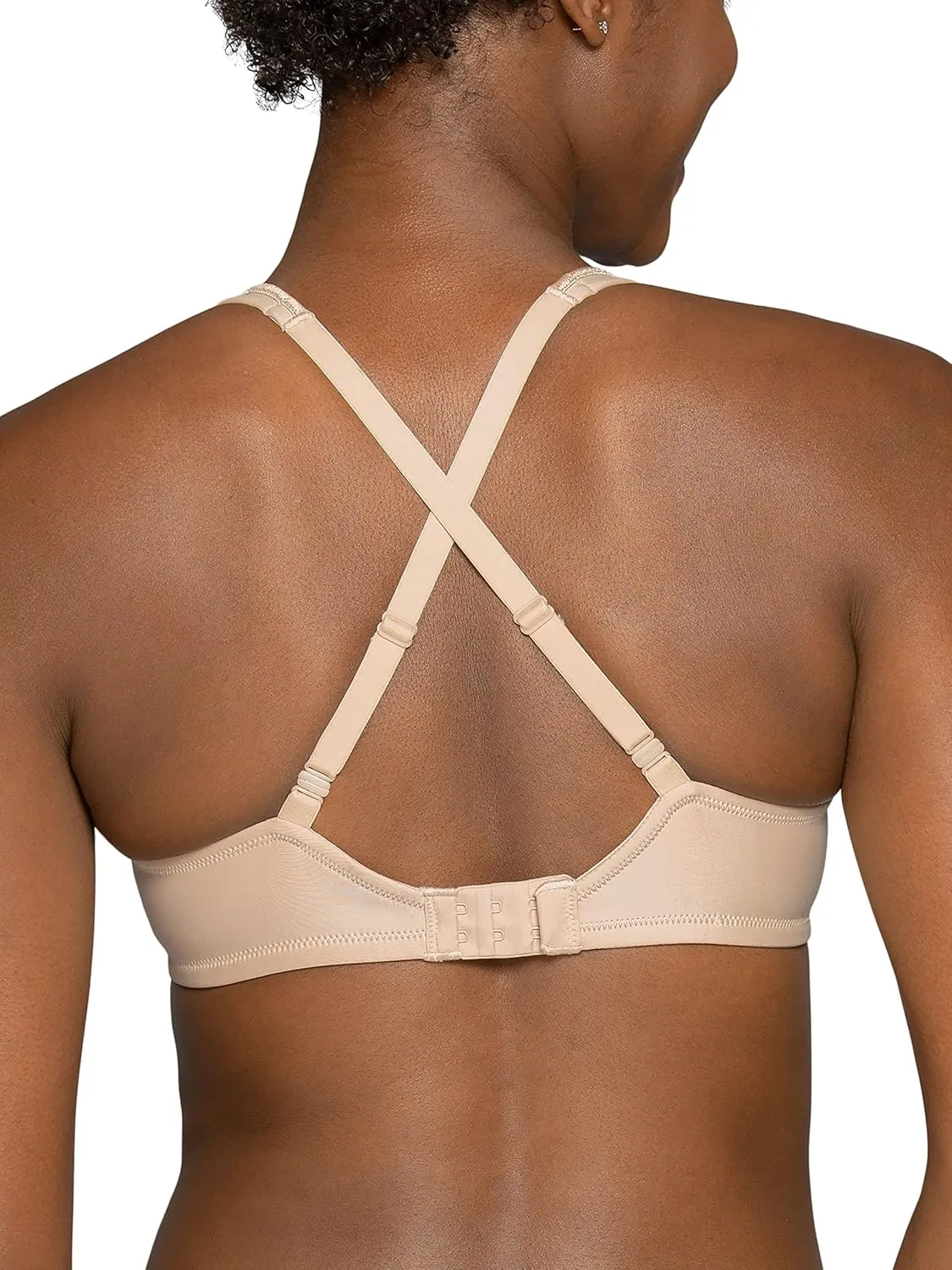 Vanity Fair Women's Bra with 2-Way Convertible Straps, Body Caress Full Coverage, Lightly Lined Cups up to DD