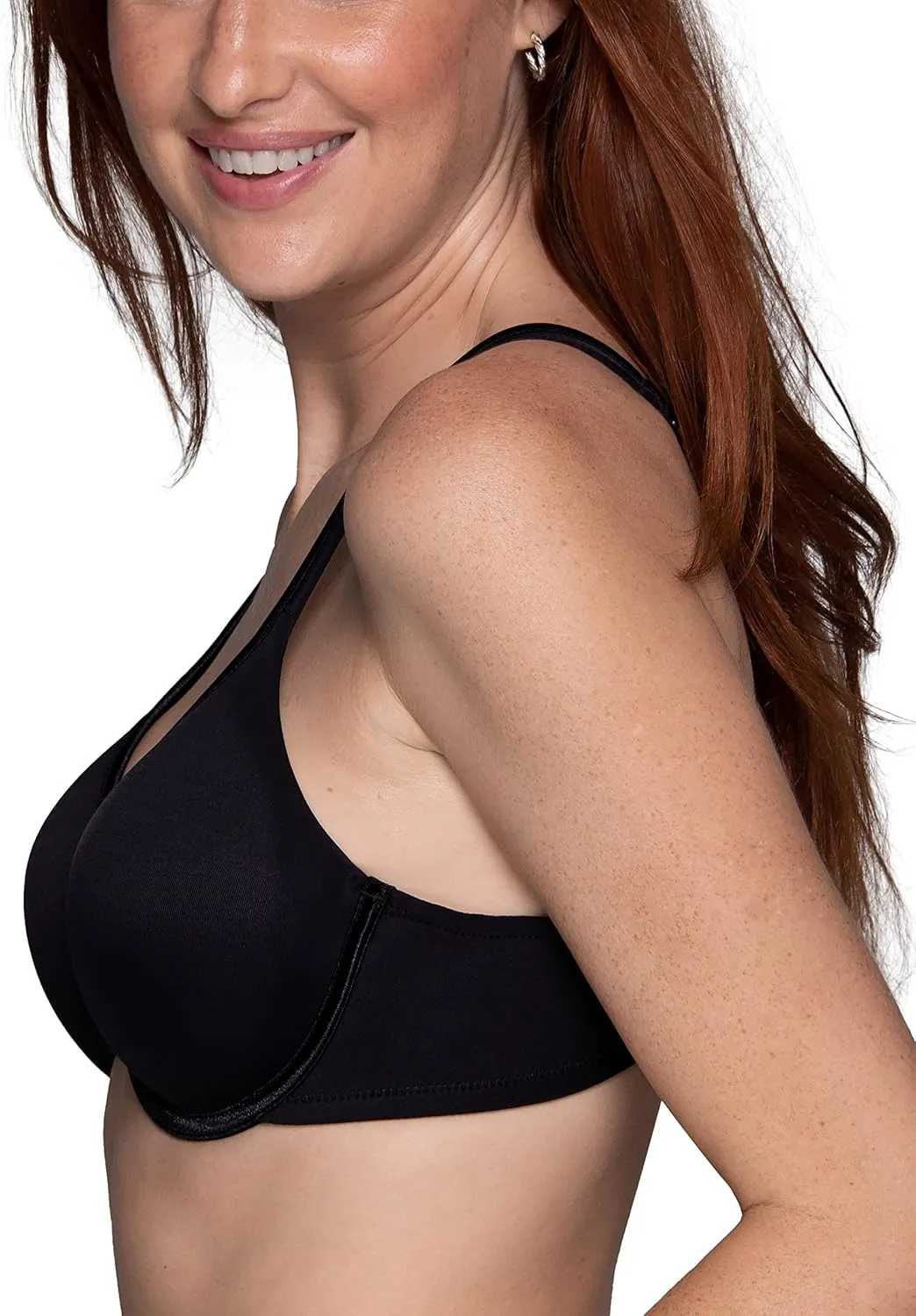 Vanity Fair Women's Bra with 2-Way Convertible Straps, Body Caress Full Coverage, Lightly Lined Cups up to DD