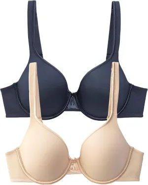 Vanity Fair Women's Bra with 2-Way Convertible Straps, Body Caress Full Coverage, Lightly Lined Cups up to DD