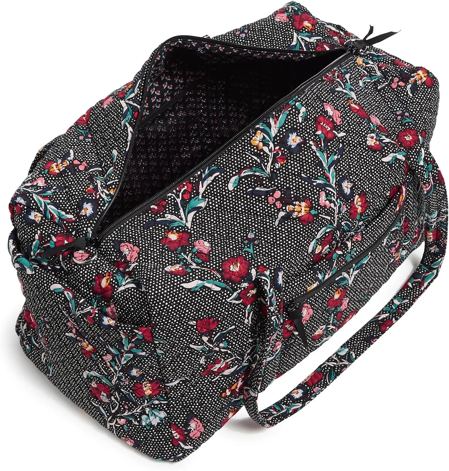 Vera Bradley Women's Cotton Large Travel Duffel Bag, Perennials Noir Dot, One Size