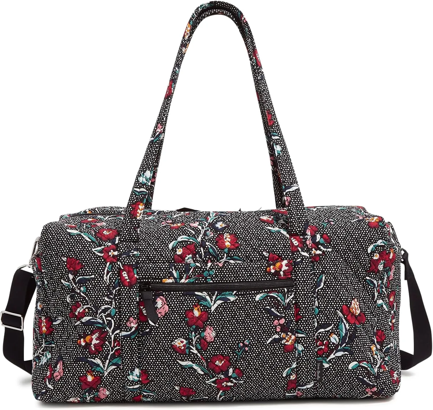 Vera Bradley Women's Cotton Large Travel Duffel Bag, Perennials Noir Dot, One Size
