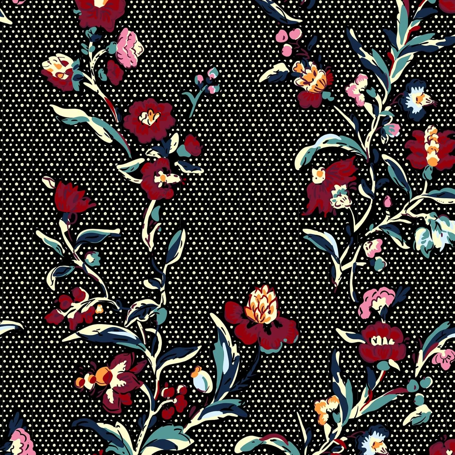 Vera Bradley Women's Cotton Large Travel Duffel Bag, Perennials Noir Dot, One Size