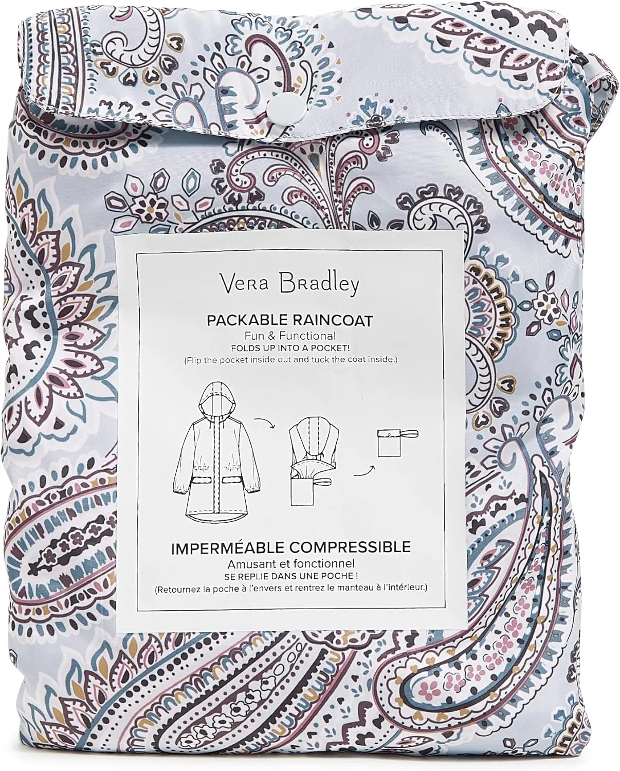 Vera Bradley Women's Packable Water Resistant Raincoat
