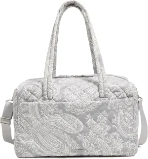 Vera Bradley Women's Performance Twill Medium Travel Duffle Bag, Cloud Gray Paisley, One Size