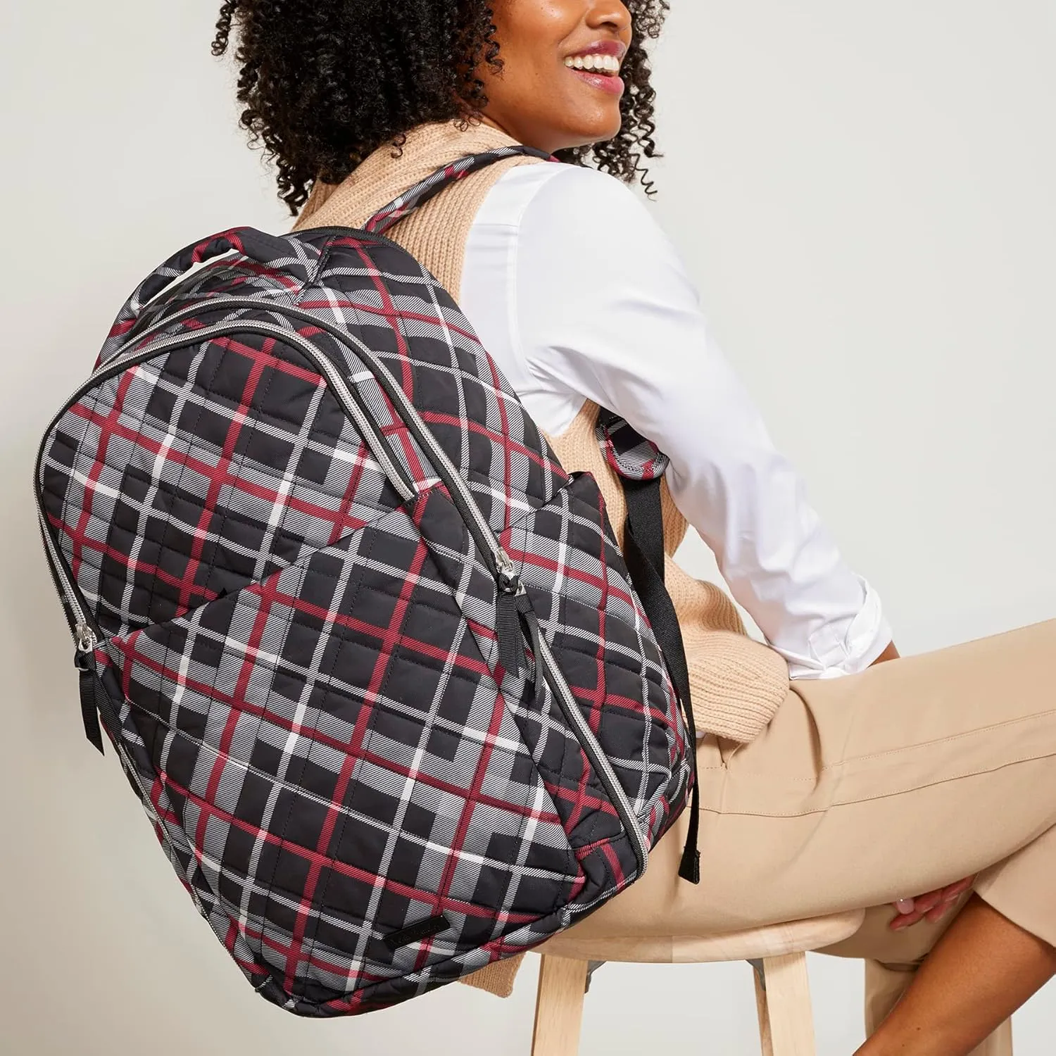 Vera Bradley Women's Performance Twill Travel Backpack Travel Bag, Tiger Lily Blue Oar, One Size