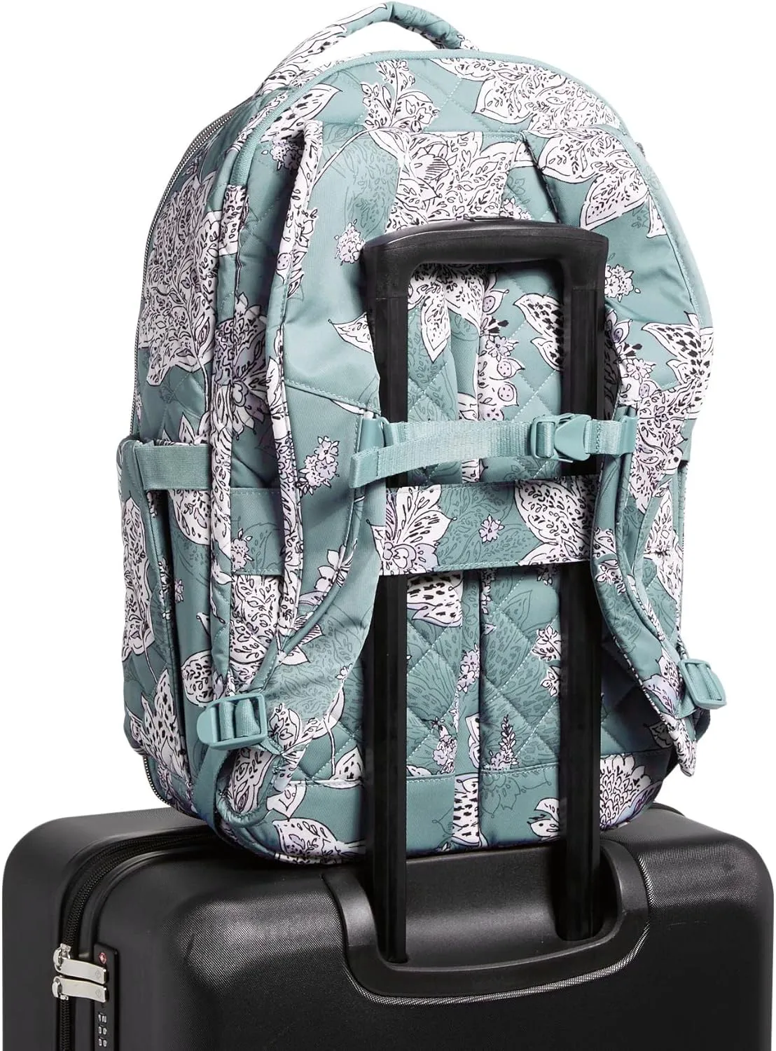 Vera Bradley Women's Performance Twill Travel Backpack Travel Bag, Tiger Lily Blue Oar, One Size