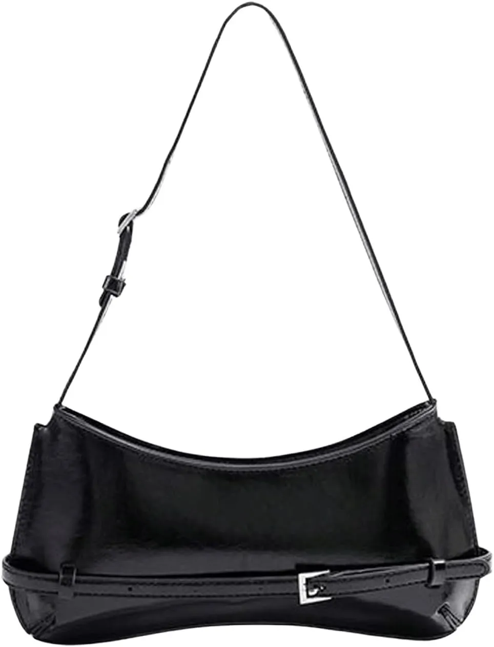 Verdusa Women's Buckle Underarm Shoulder Bag Adjustable Strap Leather Purses