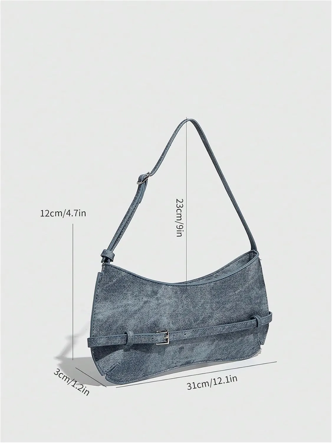 Verdusa Women's Buckle Underarm Shoulder Bag Adjustable Strap Leather Purses