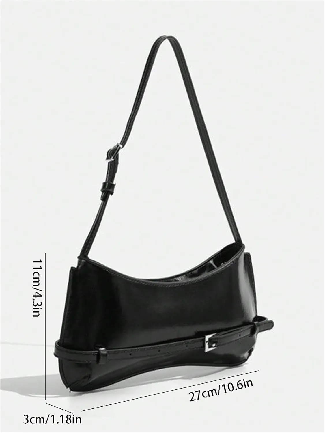 Verdusa Women's Buckle Underarm Shoulder Bag Adjustable Strap Leather Purses