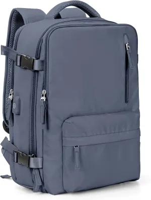 VGCUB Large Travel Backpack Bag for Women Men,Carry on Backpack,17 Inch Laptop Business Work Waterproof Backpack with Laptop Compartment,Person Item Flight Approved,Mochila de Viaje,Grey Blue