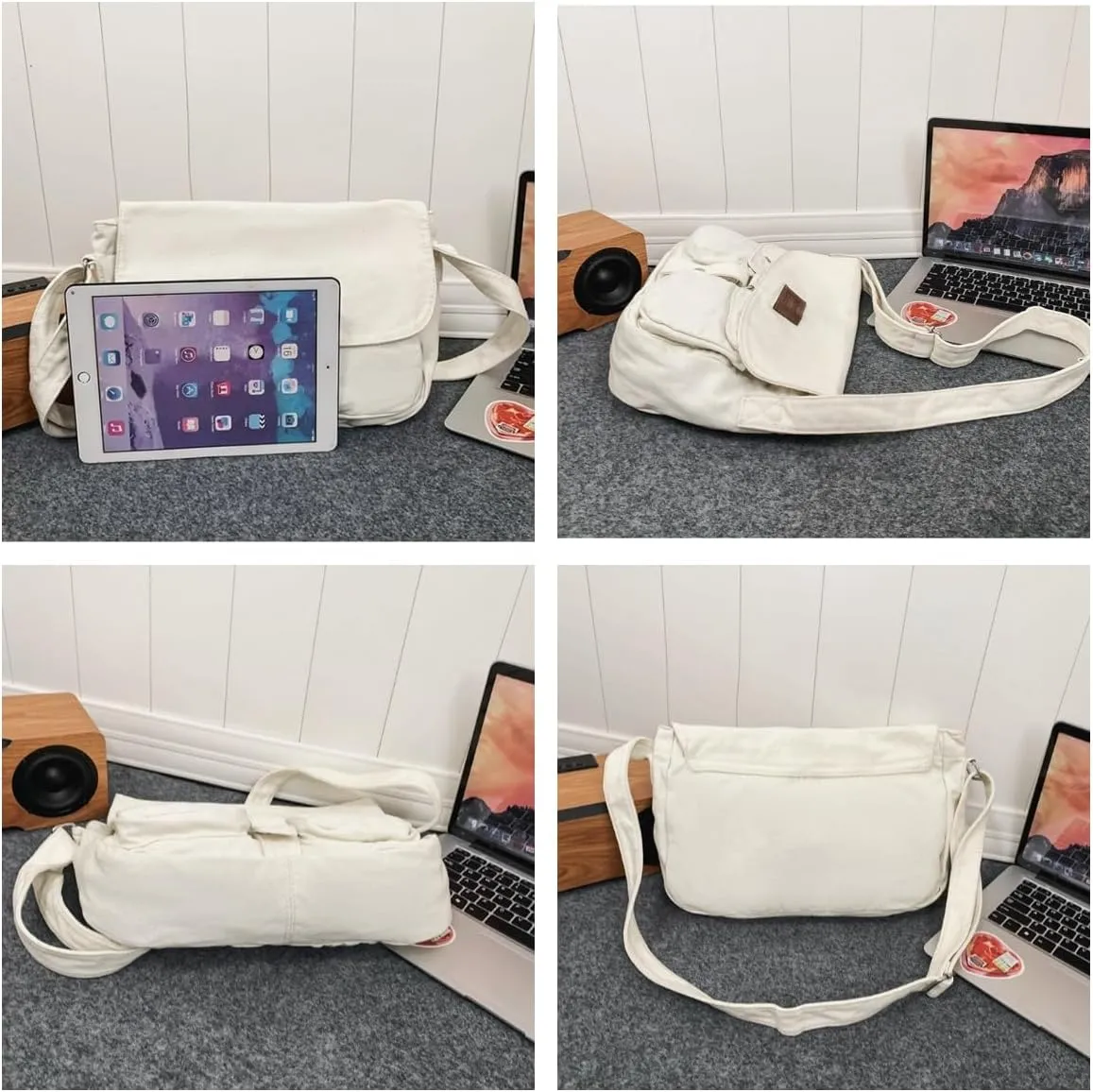 Vhitler Messenger Bag Canvas Crossbody Bag Grunge Y2k Bag Canvas Bag Trashy Y2k