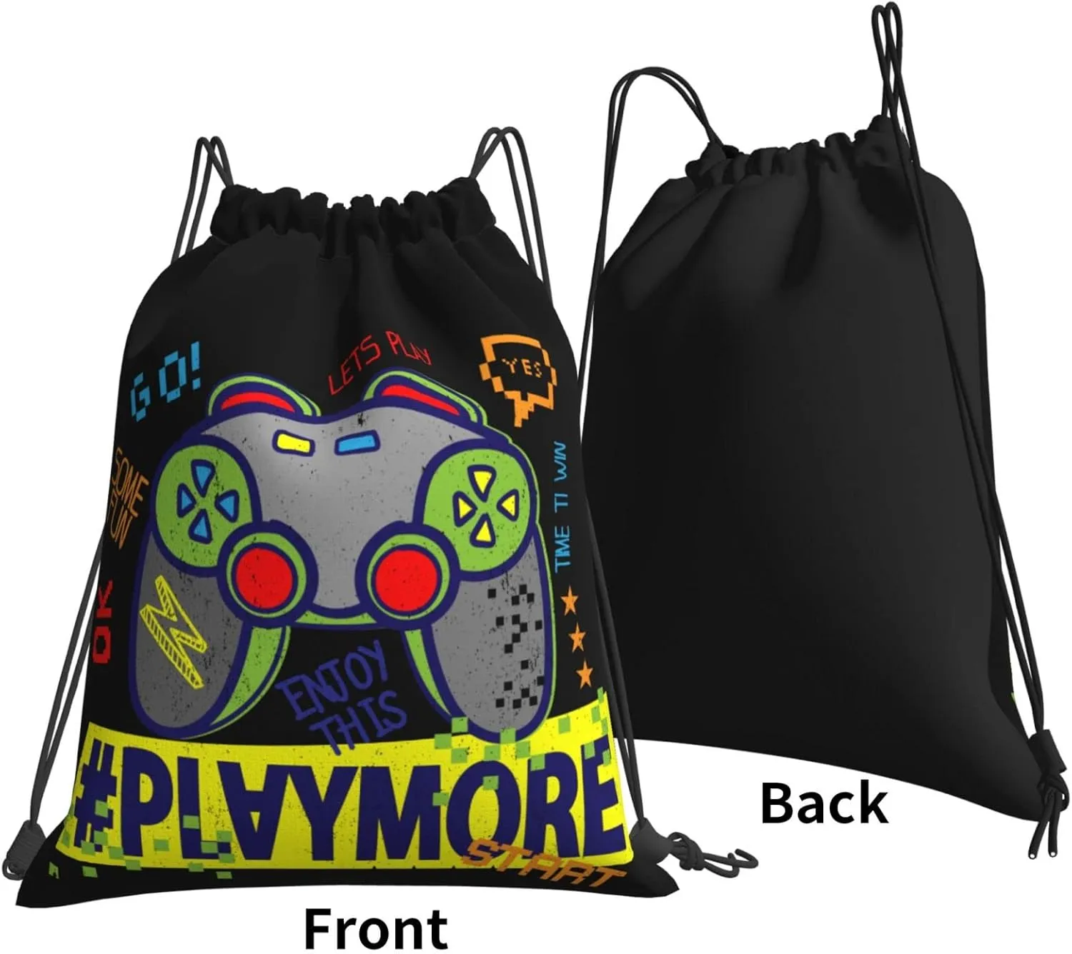 Video Game Drawstring Backpack Gaming Sport Cinch Sack Gamer Party Favors Bags For Men Gifts