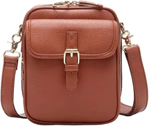 Vintage Large Capacity Brown Messenger Bag Messenger Bag Crossbody Purse with Card Slots