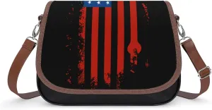 Vintage Mechanic U.S. Flag Trendy Crossbody Bags Purses for Women Casual Shoulder Handbags with Adjustable Wide Strap