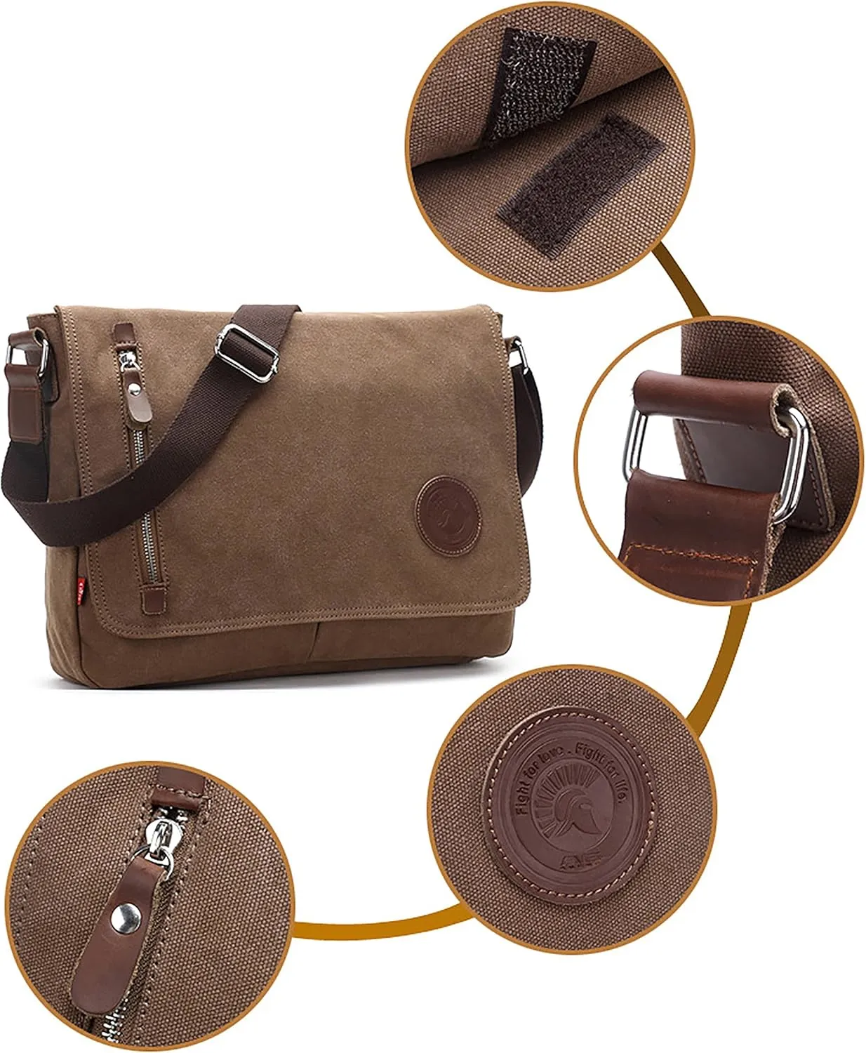 Vintage Men's Canvas Messenger Bag Laptop Shoulder Satchel Crossbody Bag