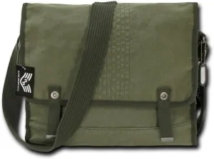 Vintage Washed Canvas Military Olive Messenger Bag - Olive