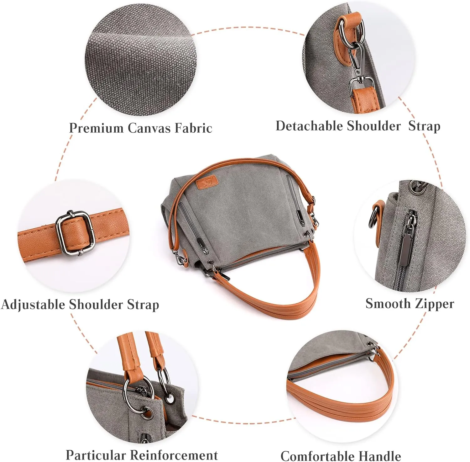 Vintage Women Handbag Canvas Shoulder Bag Large Capacity Messenger Bag