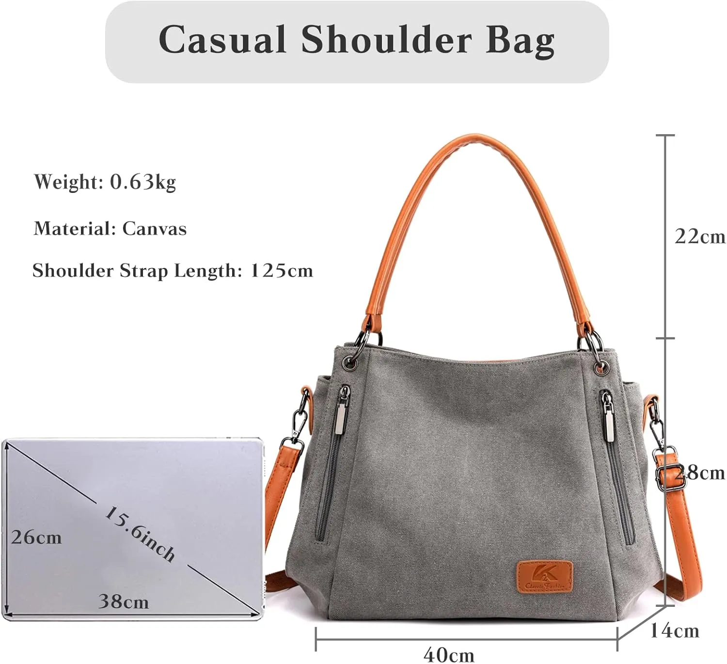 Vintage Women Handbag Canvas Shoulder Bag Large Capacity Messenger Bag