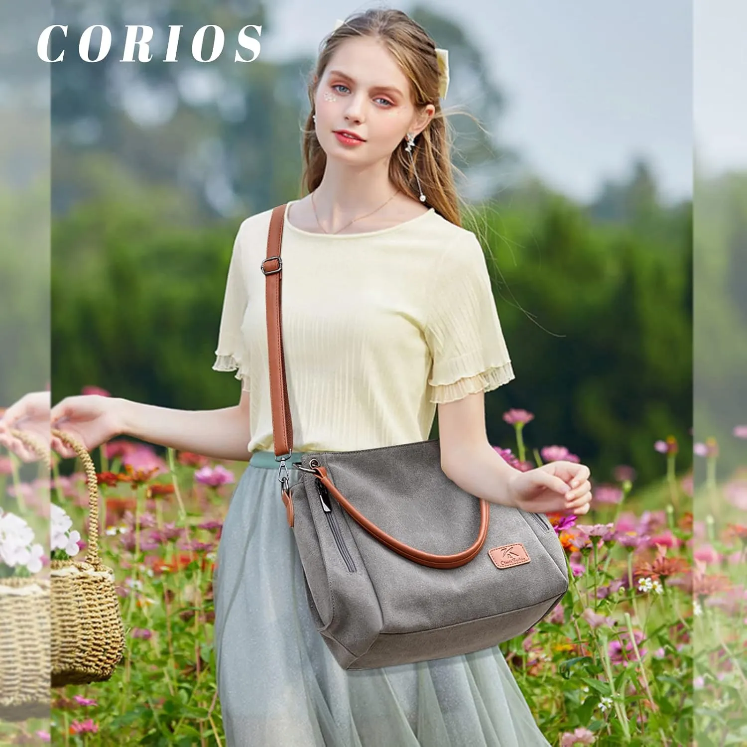Vintage Women Handbag Canvas Shoulder Bag Large Capacity Messenger Bag
