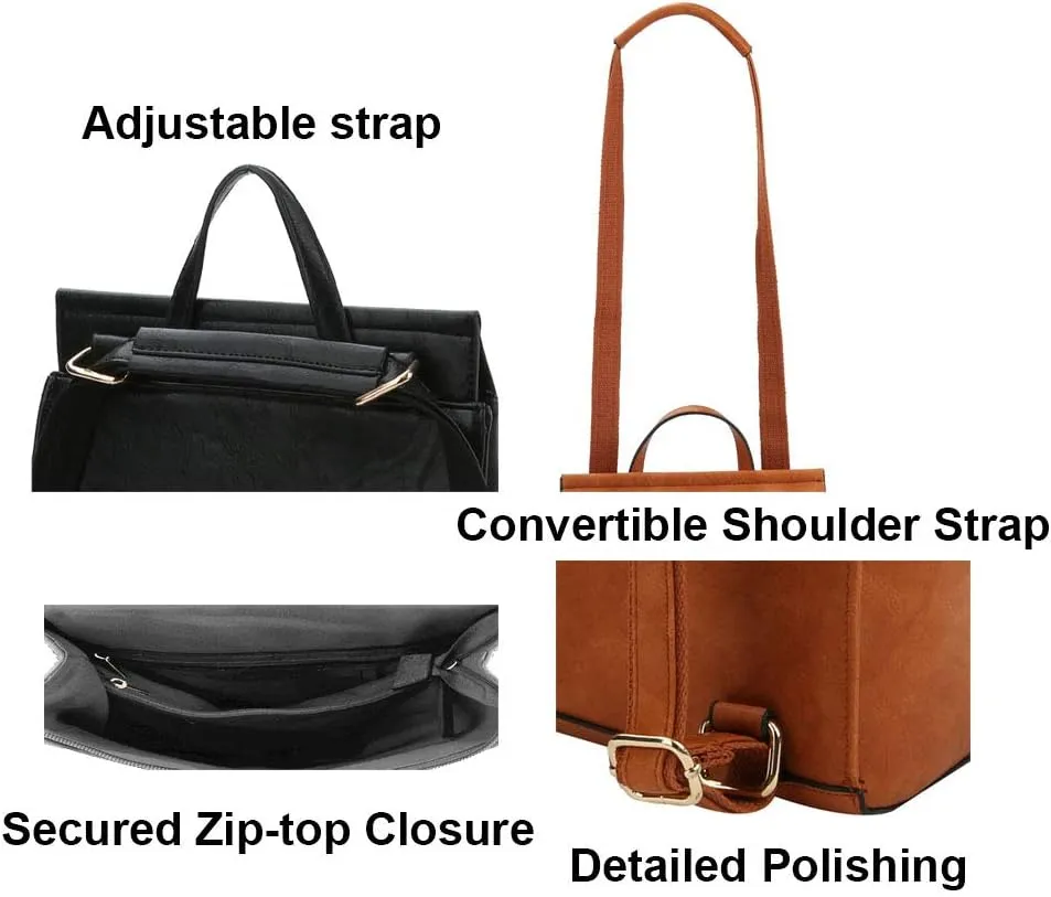 virago Fashion Convertible backpack Designer Vegan Leather Travel Handbag Daily Shoulder bag