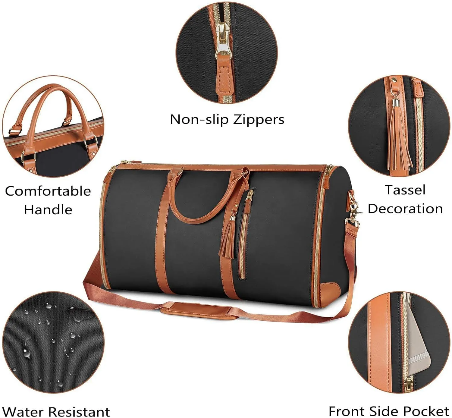 Viralhuntz Travel Bag, Large Capacity Unfoldable Duffle Bag, 2 in 1 Convertible Large PU Leather Waterproof Duffle Bag with Shoe Pouch (0528 off-white)