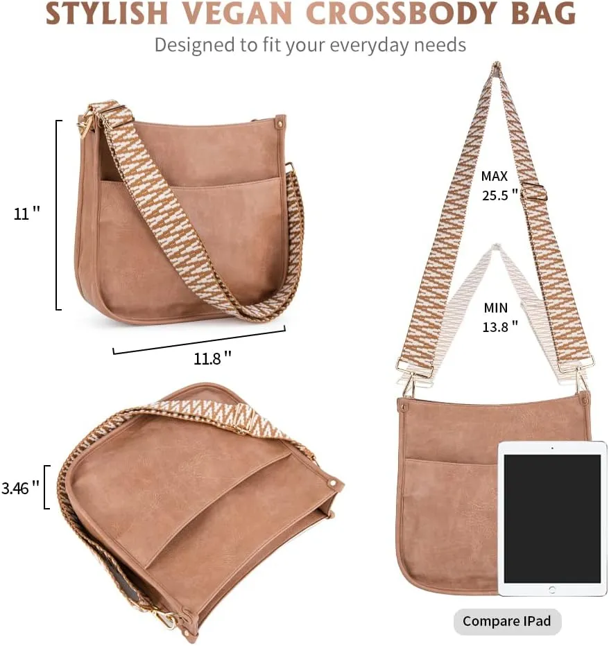 Viva Terry Vegan Leather Crossbody Fashion Shoulder Bag Purse with Adjustable Strap