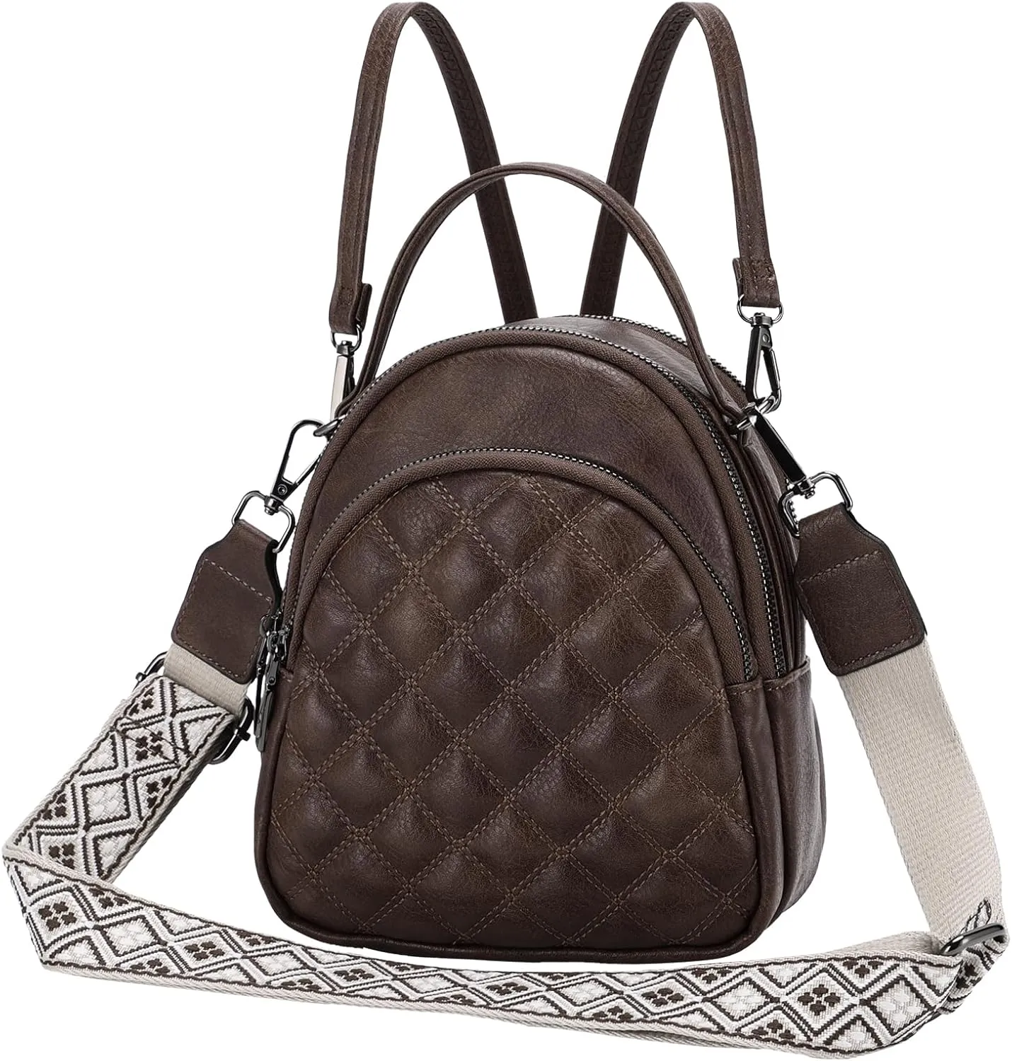 VX VONXURY Mini Backpack Purse,Women's Fashion Convertible Shoulder Bag with Guitar Strap