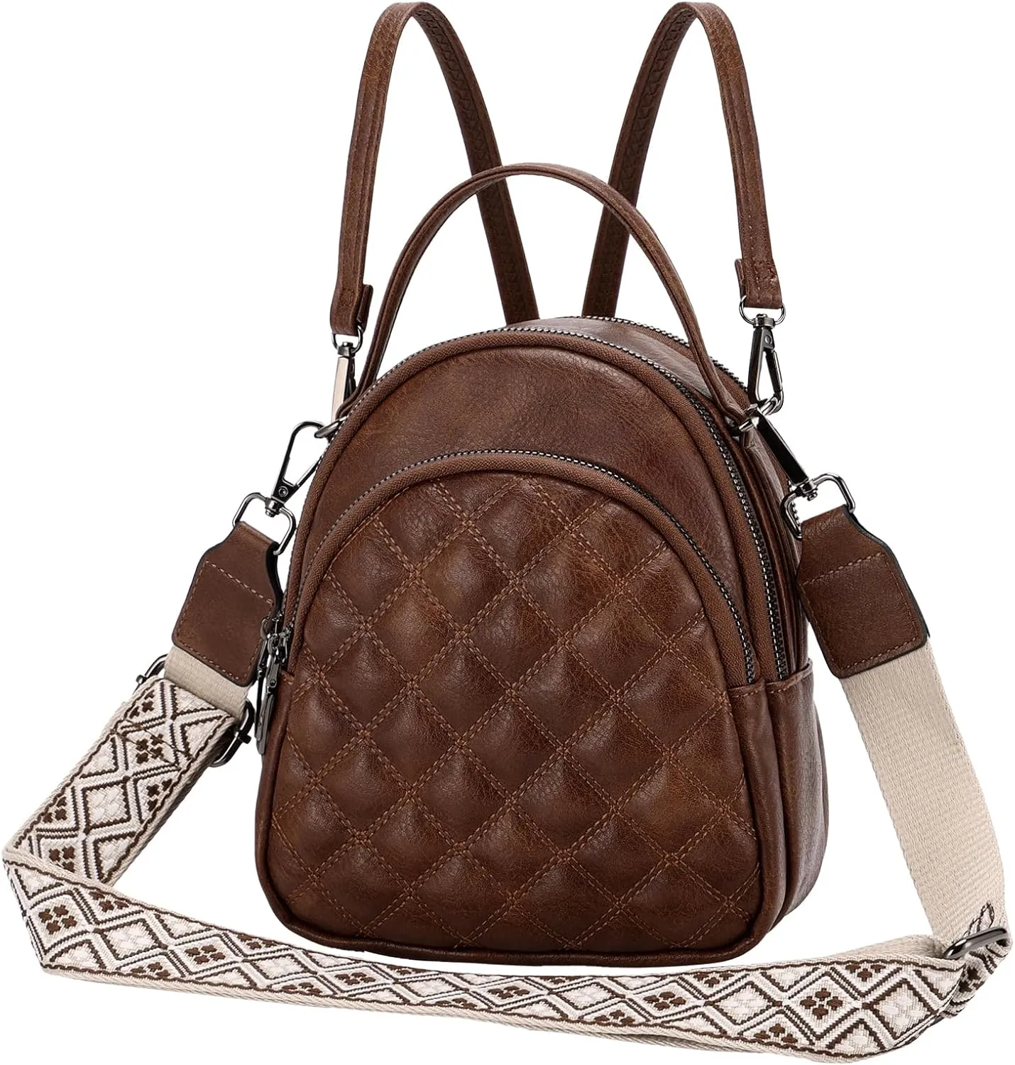 VX VONXURY Mini Backpack Purse,Women's Fashion Convertible Shoulder Bag with Guitar Strap