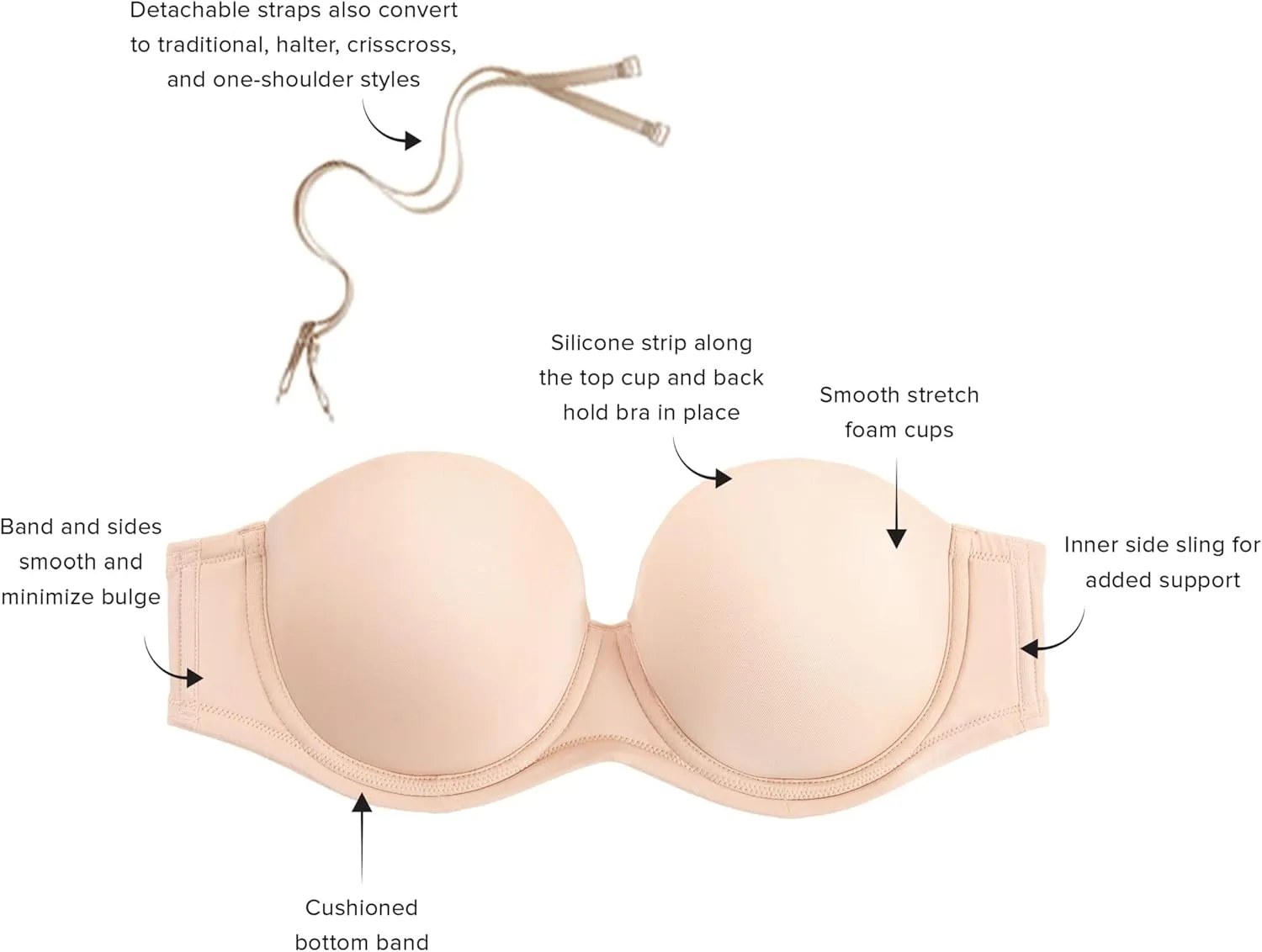 Wacoal Women's Red Carpet Strapless Convertible Bra