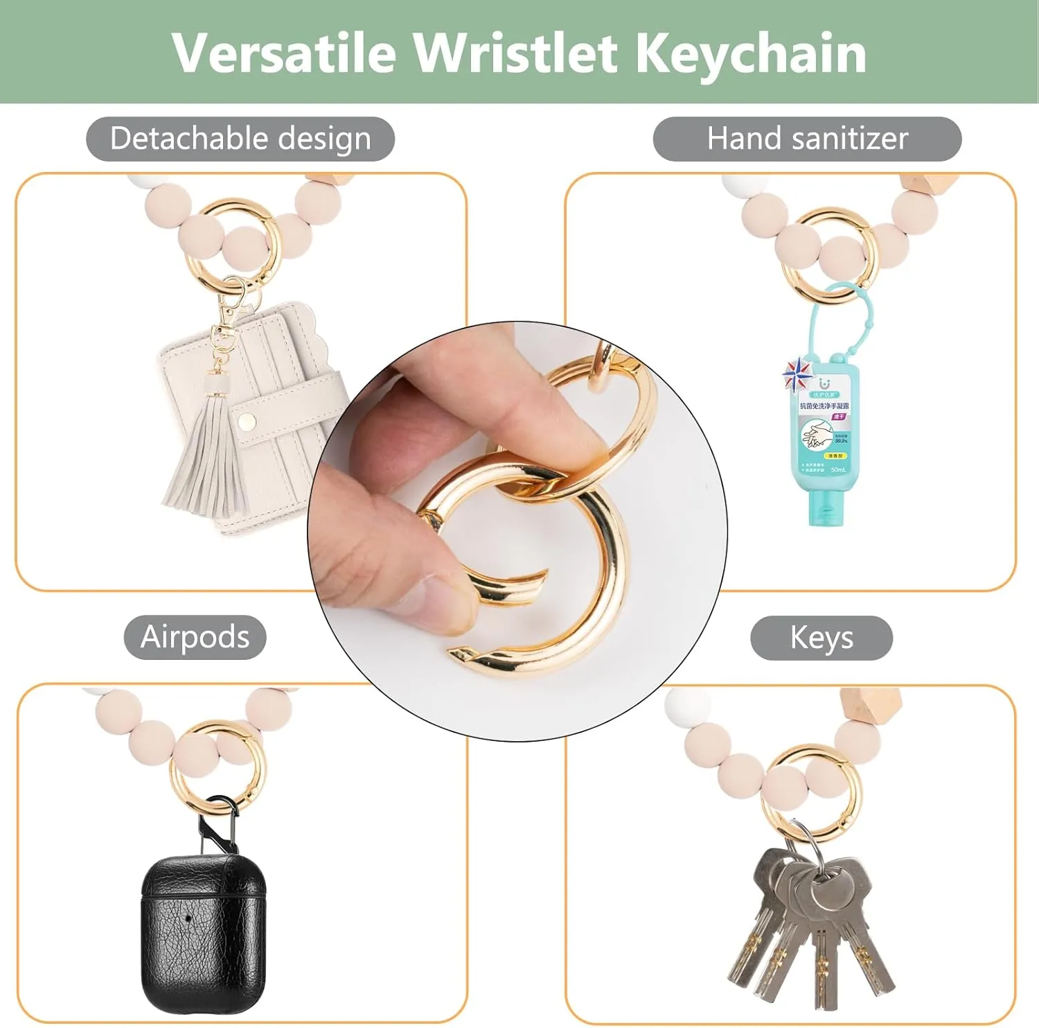 Wallet Keychain Wristlet for Women RFID Card Holder Keychain Key Chain Wallet Key Ring with Wrist Wallet for Women