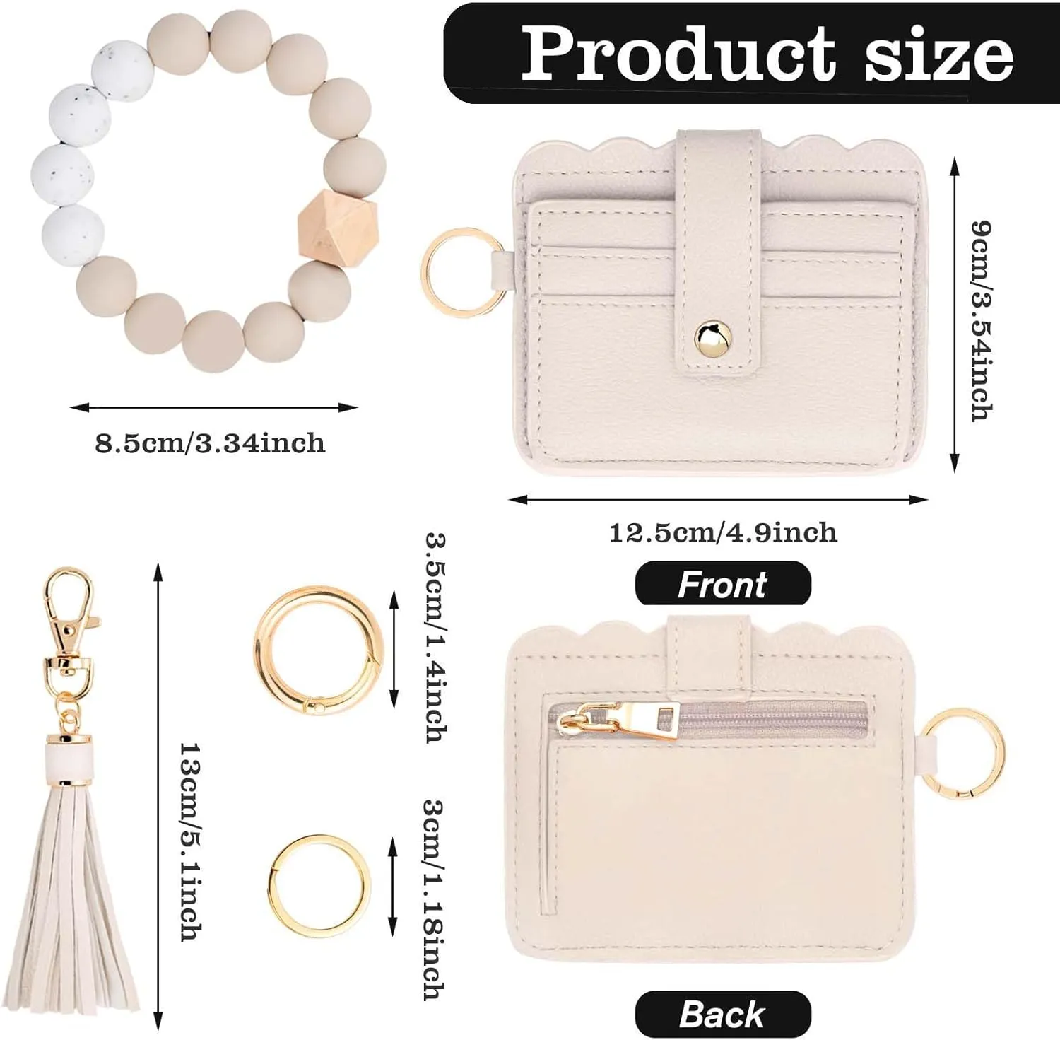 Wallet Keychain Wristlet for Women RFID Card Holder Keychain Key Chain Wallet Key Ring with Wrist Wallet for Women