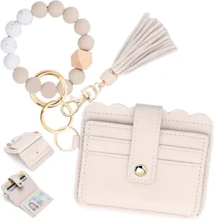 Wallet Keychain Wristlet for Women RFID Card Holder Keychain Key Chain Wallet Key Ring with Wrist Wallet for Women