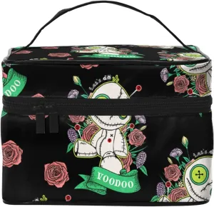 Water Resistant Oxford Toiletry Bag Compatible with Halloween Cute Gothic Voodoo Doll Cosmetic Bag, Large Capacity Makeup Bag with Zipper Ideal Gift for Women Luxury Cosmetic Pouch