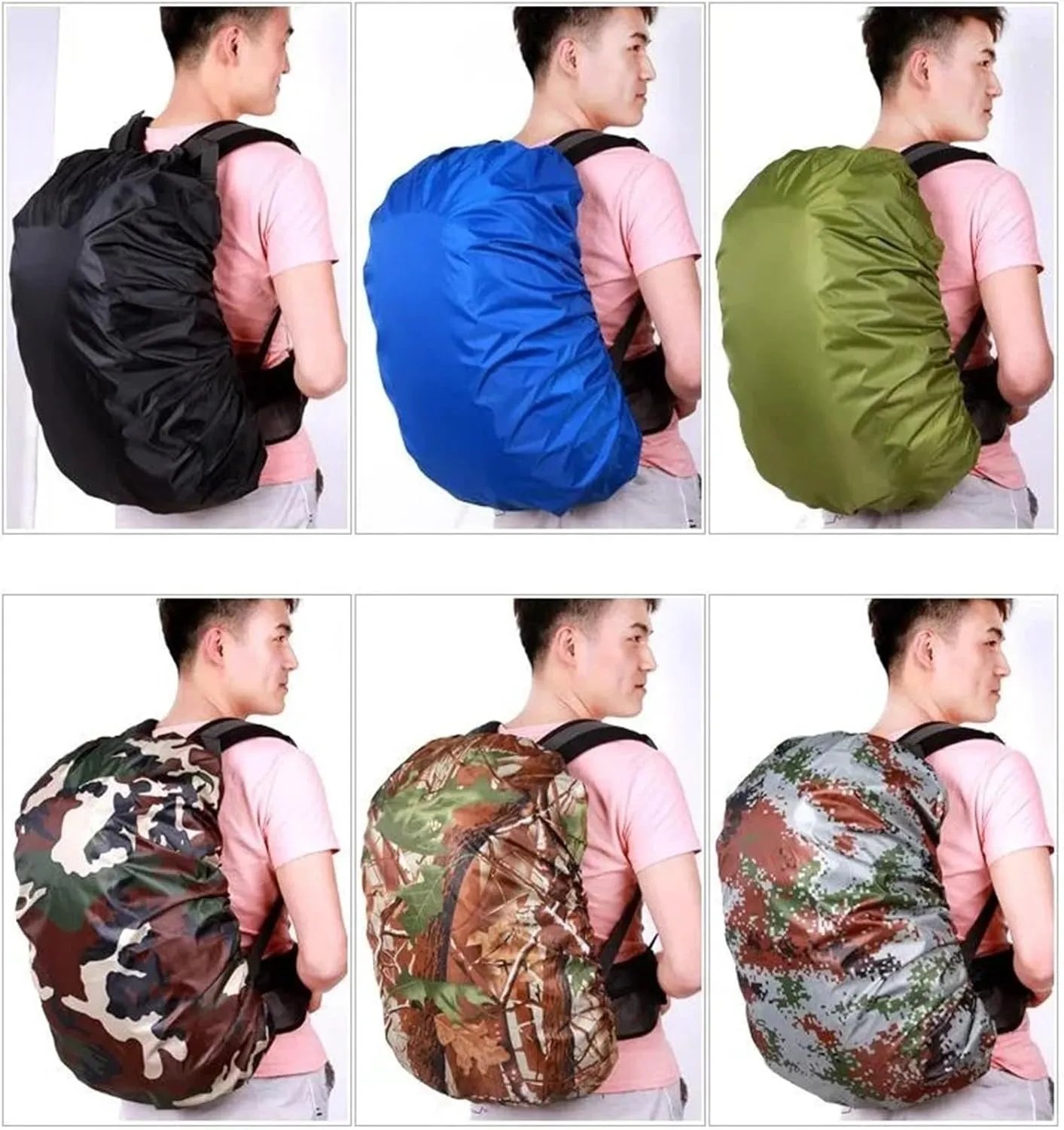 Waterproof Backpack Rain Cover 35L/45L/60L/70L/80L Outdoor Camping Hiking Mountaineering Backpack Bag Waterproof Rain Cap Cover for Hiking，Camping(70L Black)