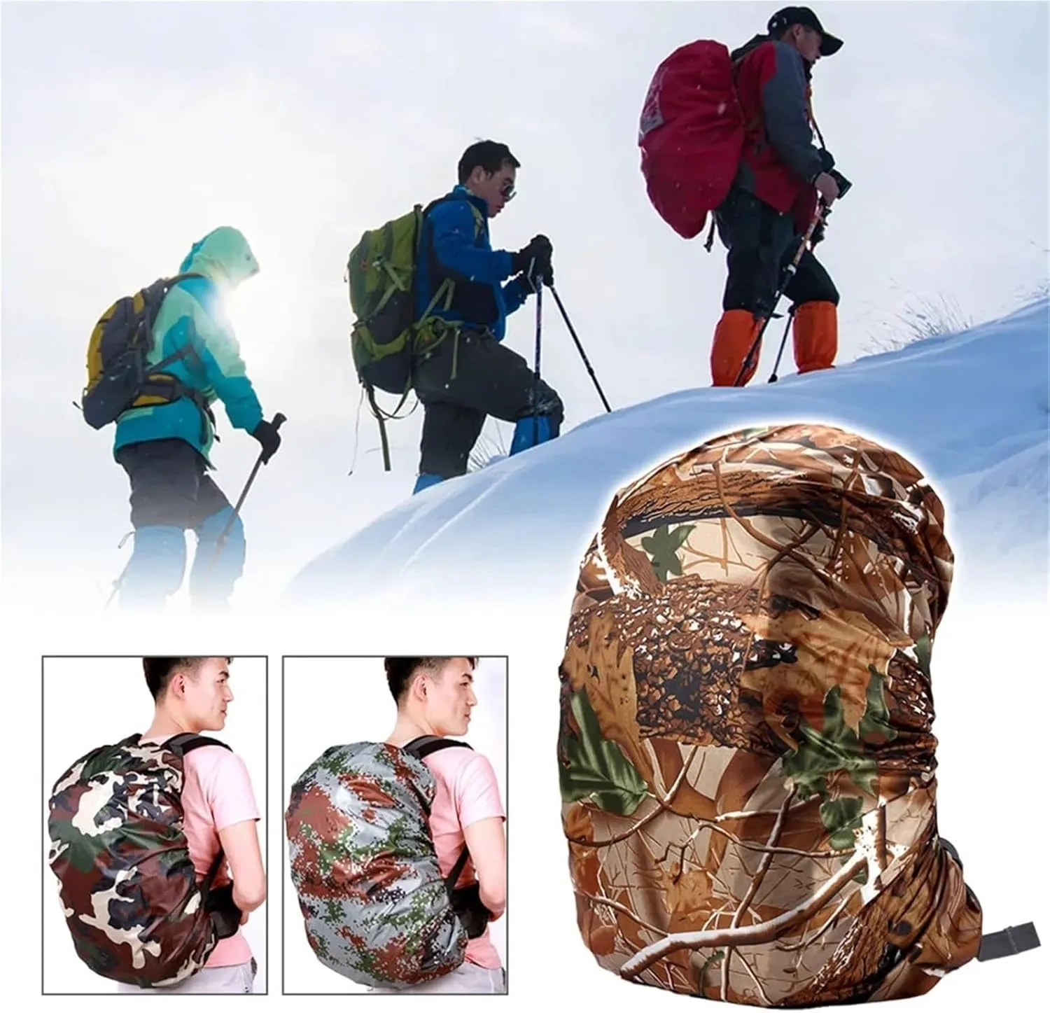 Waterproof Backpack Rain Cover Backpack Rain Cover Outdoor Camping Sun Protection Ultralight Waterproof Bags Cover 35-80L for Hiking，Camping(Color 02-55-60L)