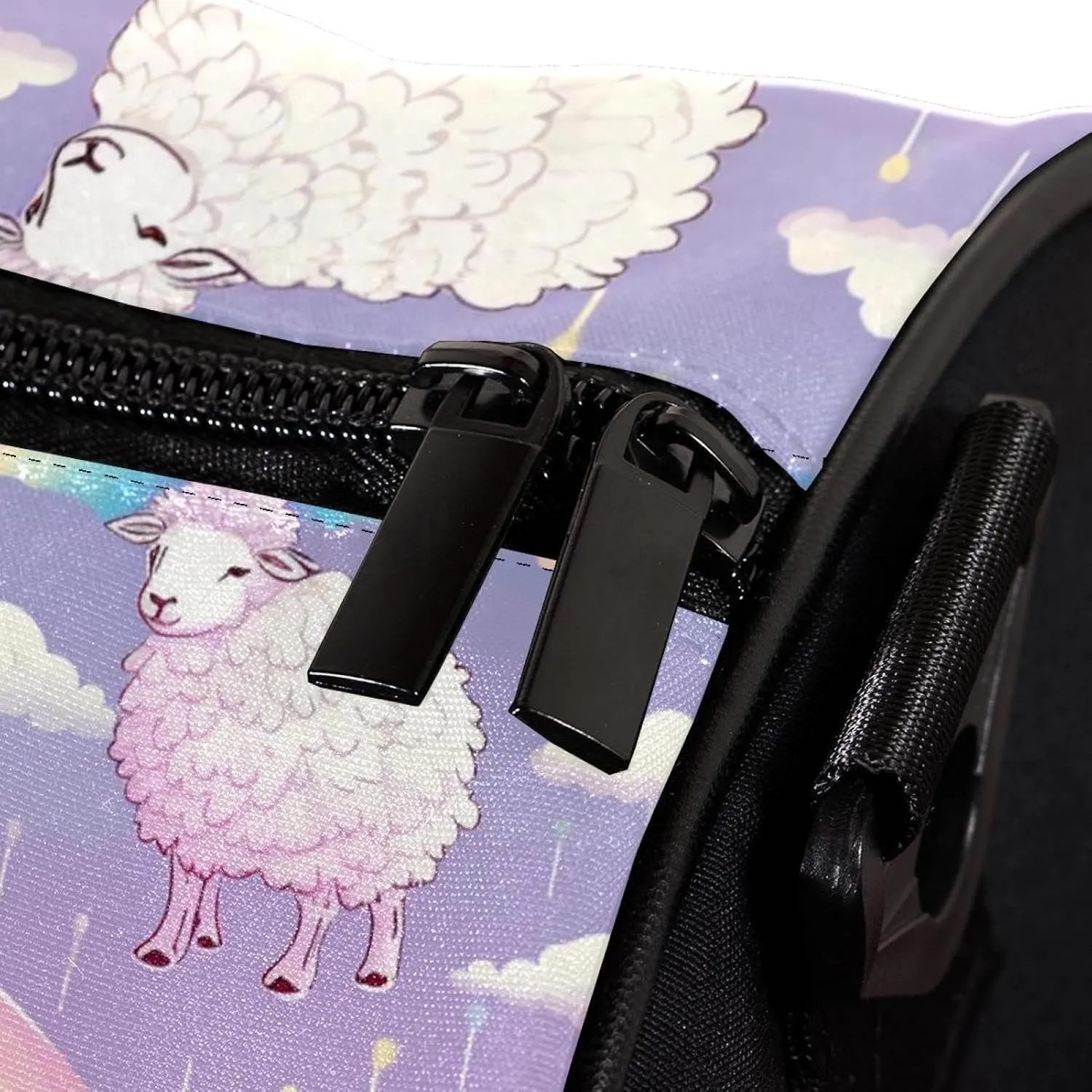 Weekender Travel Bag,Small Gym Bag,Color Striped Rainbow Sheep,Gym Duffle Bag