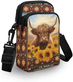 WELLFLYHOM Cell Phone Purse Women Crossbody Bag Canvas Messenger Pouch Travel Wallet